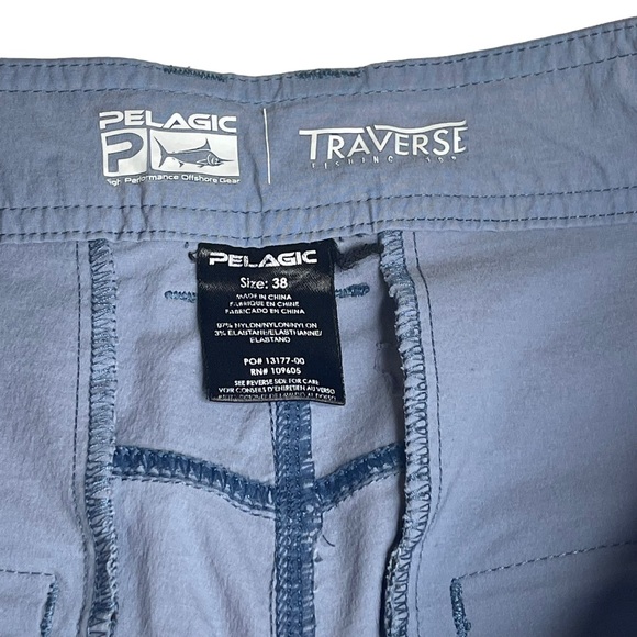 Pelagic® 𓆝 Traverse 21” Outseam Water Repellant Fishing Shorts 𓆝 Slate Blue 38 - Picture 6 of 16
